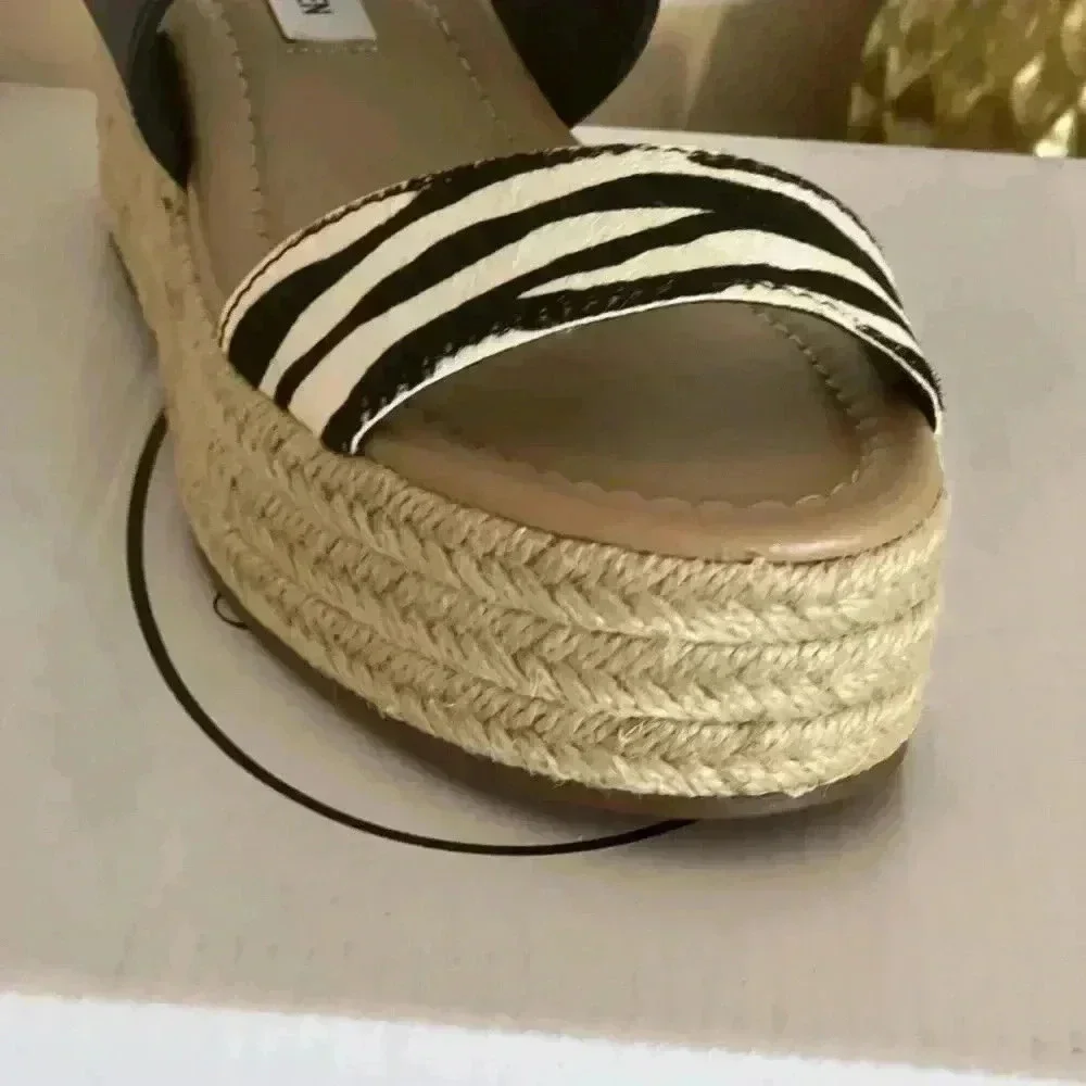 STEVE MADDEN FIFER ZEBRA ESPADRILLE NIB SZ 7.5M
